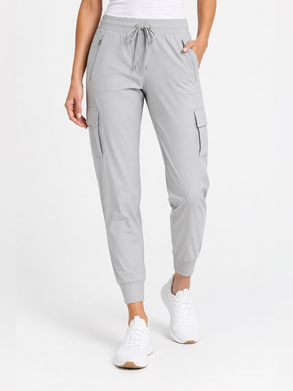 Athleta Sutton Jogger Cargo Pants Gray Size 0 Featherweight Stretch 0